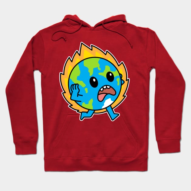 Earth Is On Fire Hoodie by rudypagnel